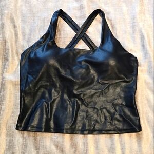 Senita Athletics Vegan Leather Crop Top